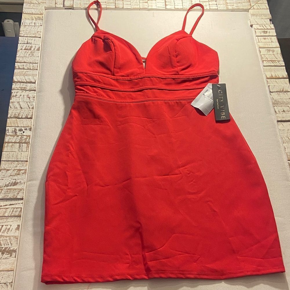 City Vibe Red Bodycon Dress Size 7